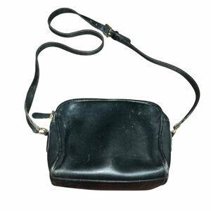 Vintage Coach Black Leather Crossbody Bag